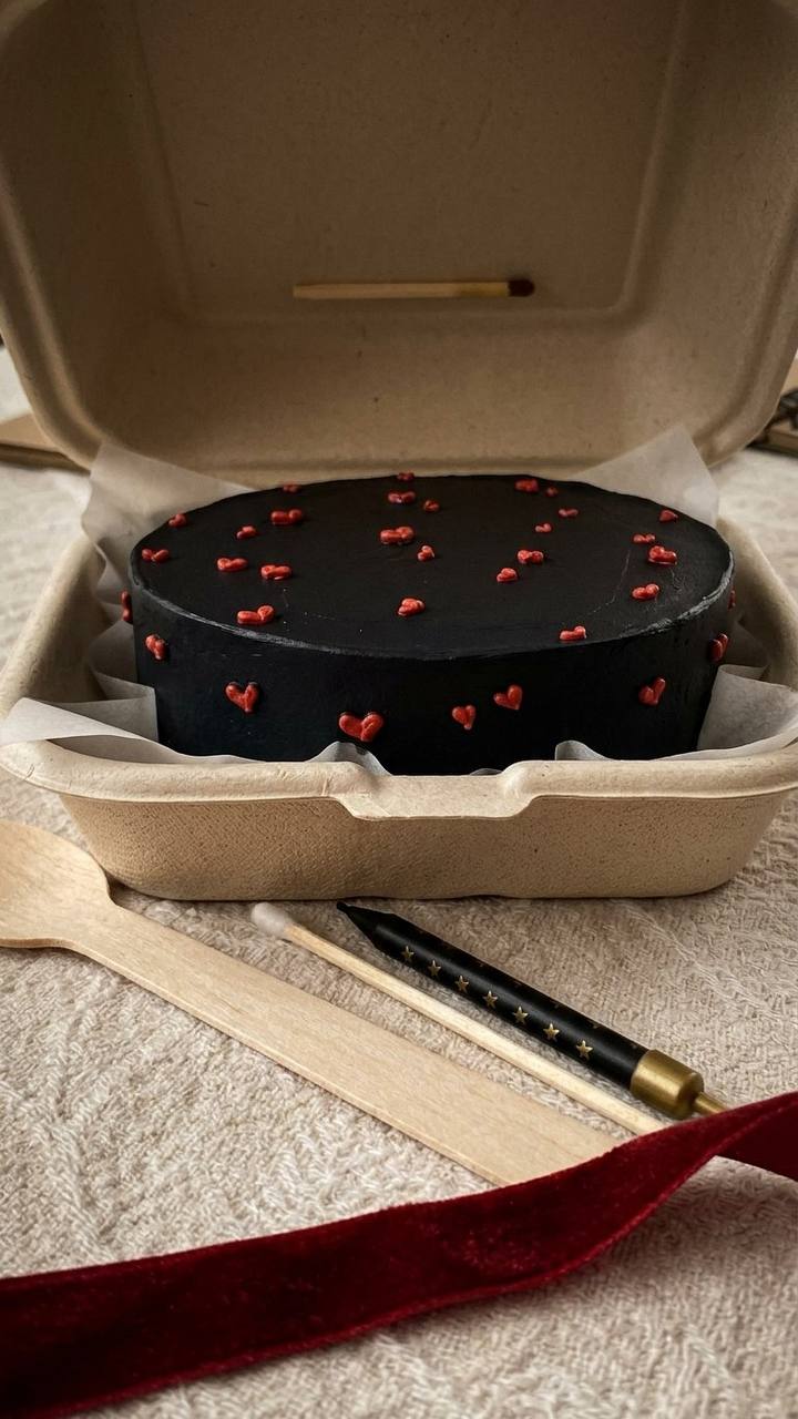 Бенто - торт «Контрастные сердца»